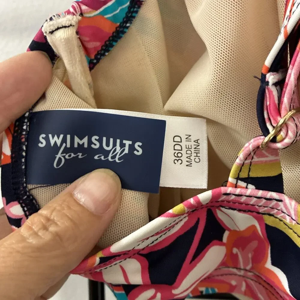 Swimsuits for All Women's Leader Bra Sized Underwire Bikini Top 36DD